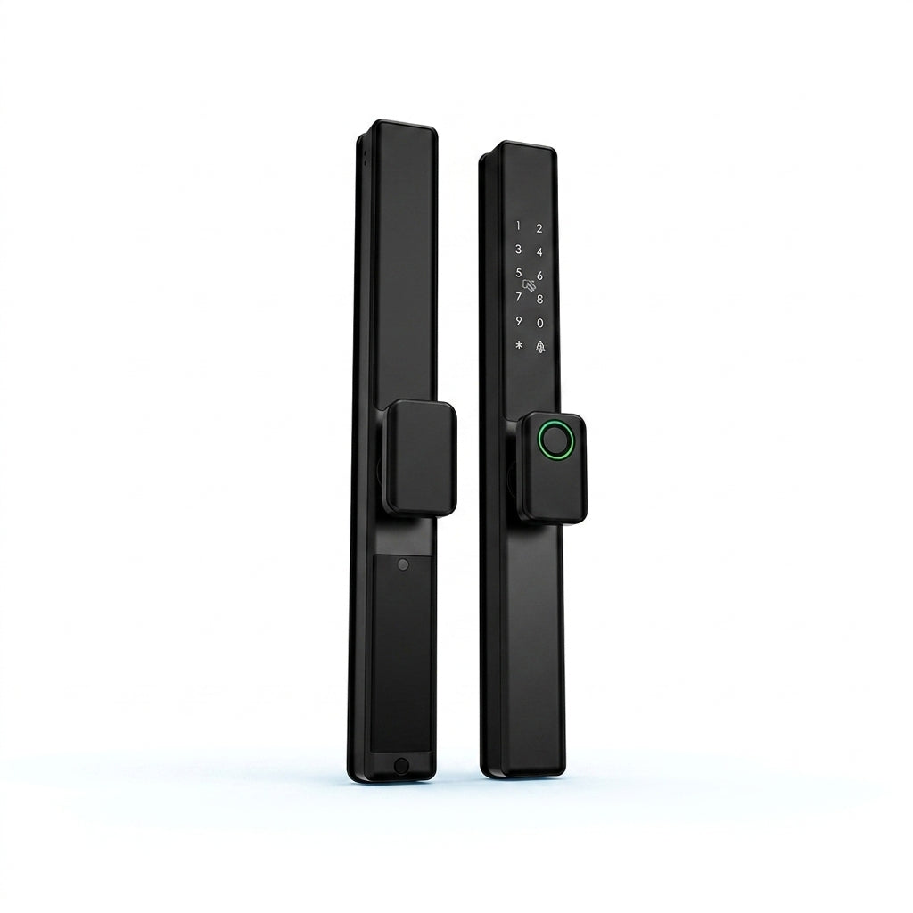 Sleek Waterproof Smart Door Lock – Fingerprint, PIN, RFID & App Control