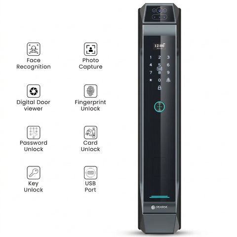 Smart AI Classy Door Lock – Face Recognition, Fingerprint & WiFi/Bluetooth Smart Lock