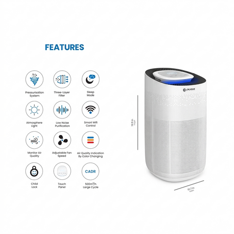Smart Air Purifier-XWF – WiFi Air Purifier, HEPA Filter, 60m² Coverage