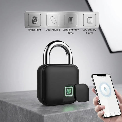 Smart Bluetooth Fingerprint Padlock – Rechargeable Keyless Security Lock