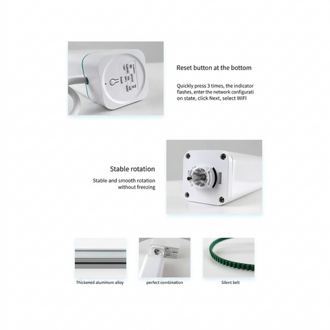 Smart Curtain System – WiFi Motorized Curtains 2.2M (Motor + Rail)