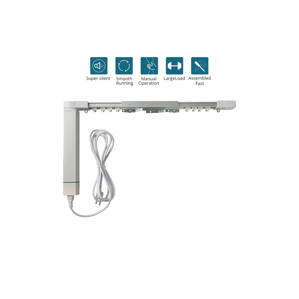 Smart Curtain System – WiFi Motorized Curtains 2.2M (Motor + Rail)
