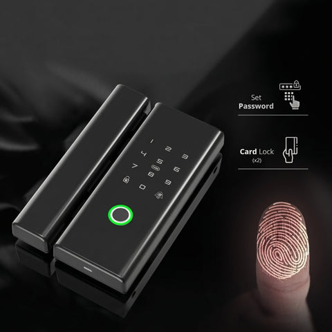 Smart Glass Door Lock – Glass to Glass Frame | Fingerprint, Card & App Control