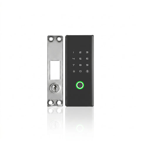 Smart Glass Door Lock for Aluminium Frame – Fingerprint, Keypad, Card & App