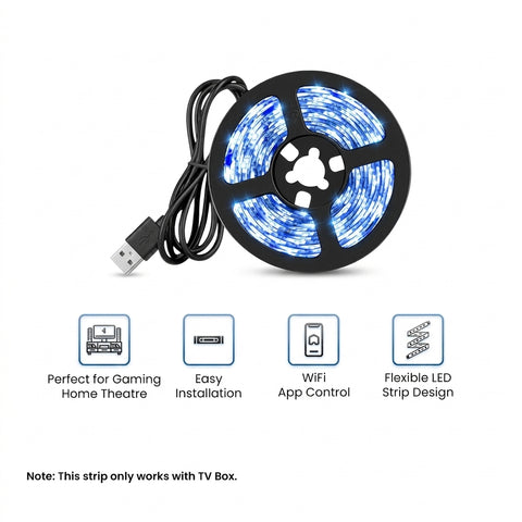Smart HDMI Sync LED Strip Light – RGB WiFi, ZigBee & Bluetooth TV Backlight