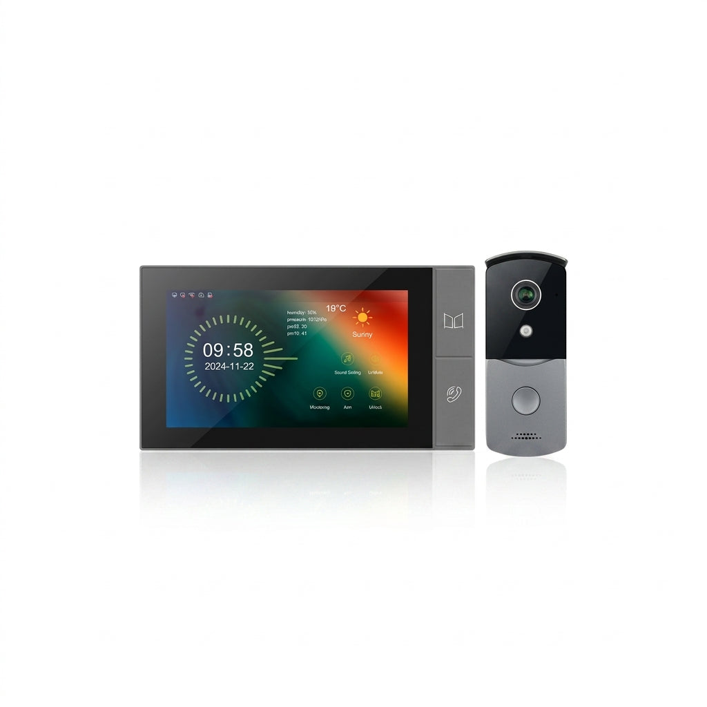 Smart Intercom Video Doorbell with Indoor Touchscreen Monitor – WiFi Video Door Phone
