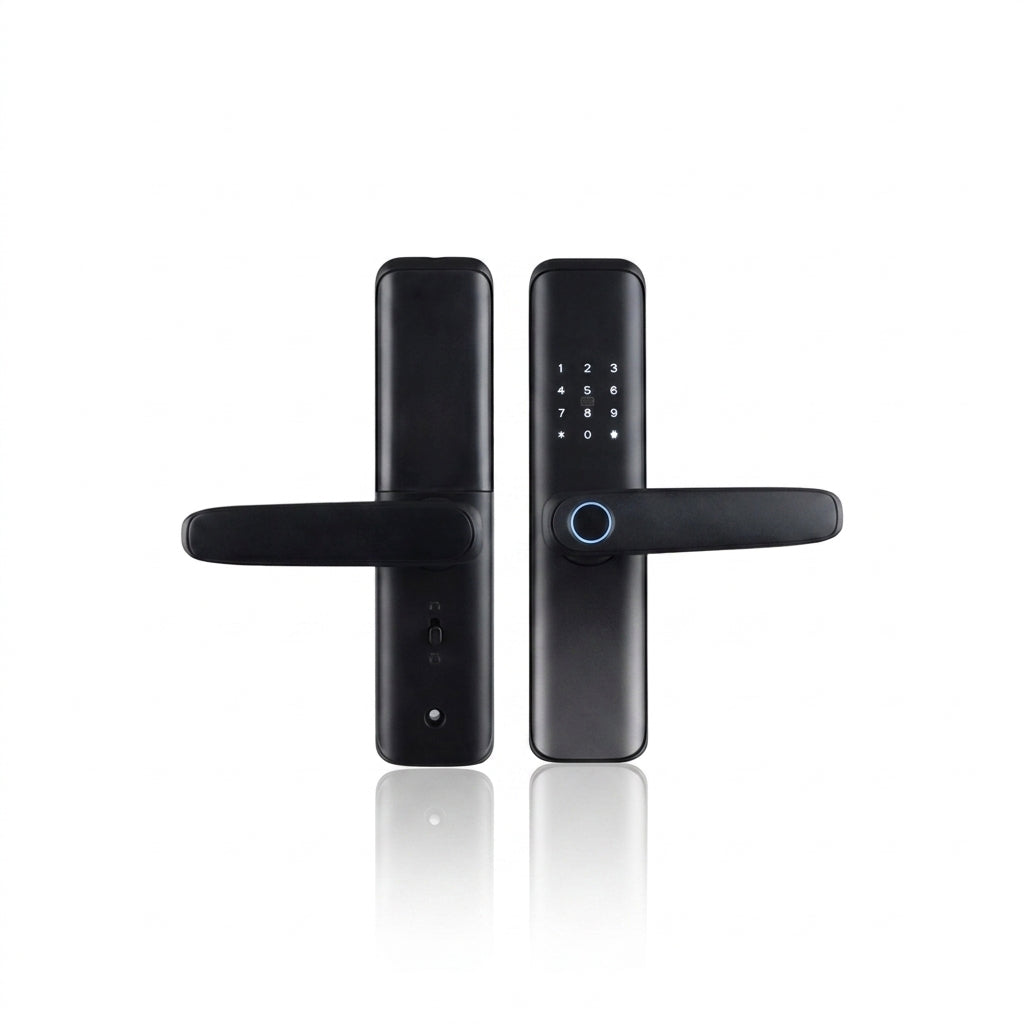Smart Matte Door Lock – Fingerprint, Password, Card & App Control