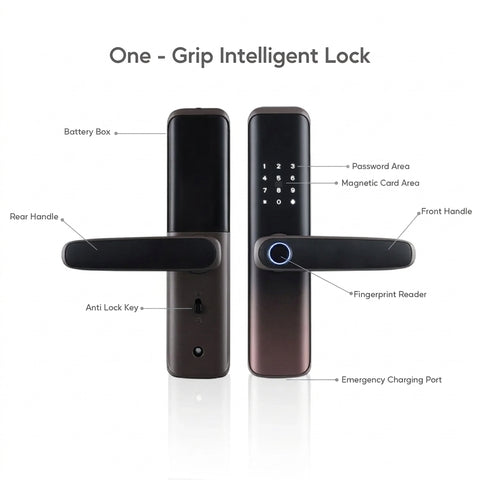 Smart Matte Door Lock – Rose Gold
