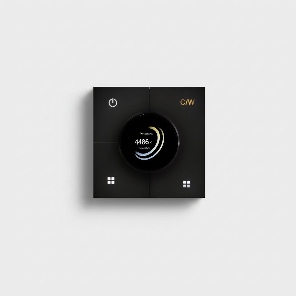 Smart Panel With Knob Black – 2 Gang Zigbee Smart Light Switch