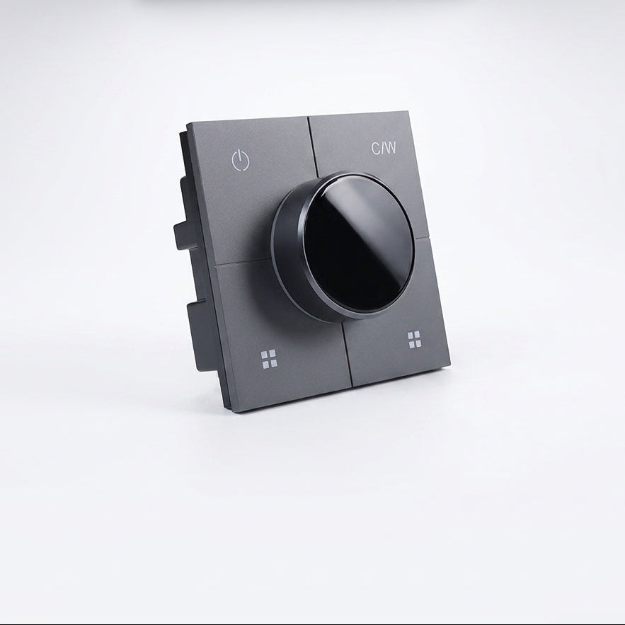 Smart Panel With Knob Grey – 2 Gang Zigbee Smart Light Switch