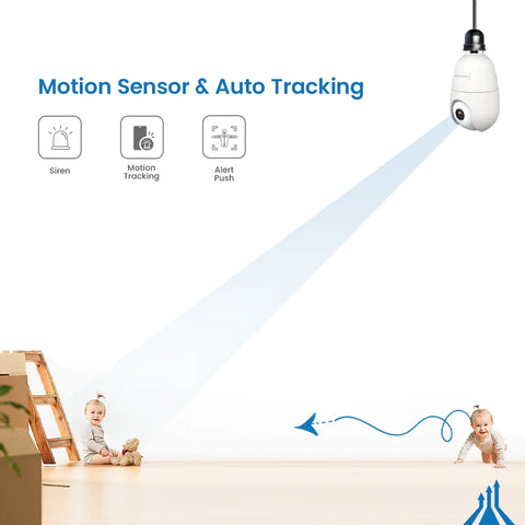 Smart Wireless Ceiling Security Camera – WiFi Indoor CCTV Camera