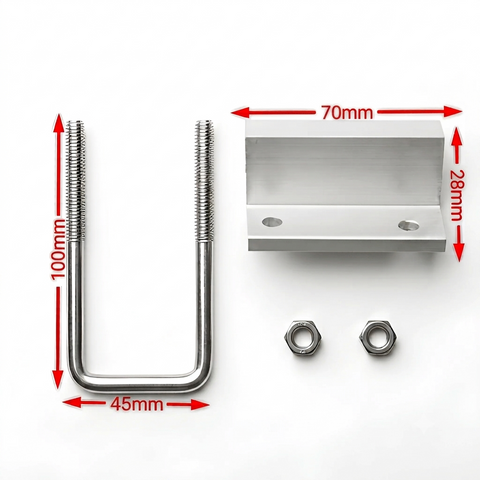 Solar End Clamp with U-Bolt – Aluminum Clamp With Galvanized Iron Mounting Bracket for PV Panels
