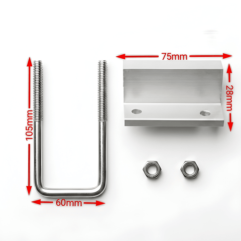 Solar End Clamp with U-Bolt – Aluminum Clamp With Galvanized Iron Mounting Bracket for PV Panels
