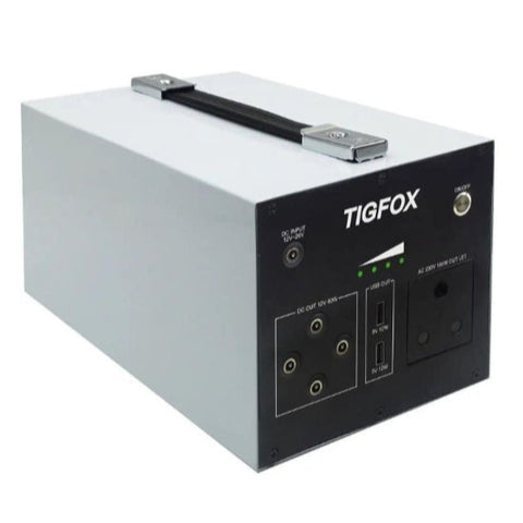 Tigfox TM300 Portable Power Station with A Grade 100W Solar panel and LED bulbs