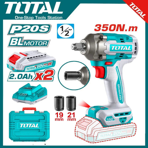 Total Cordless Impact Wrench 350Nm 20V TIWLI2035 | 1/2" Drive 3-Speed