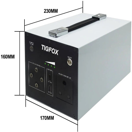 Tigfox TM300 Portable Power Station with A Grade 100W Solar panel and LED bulbs