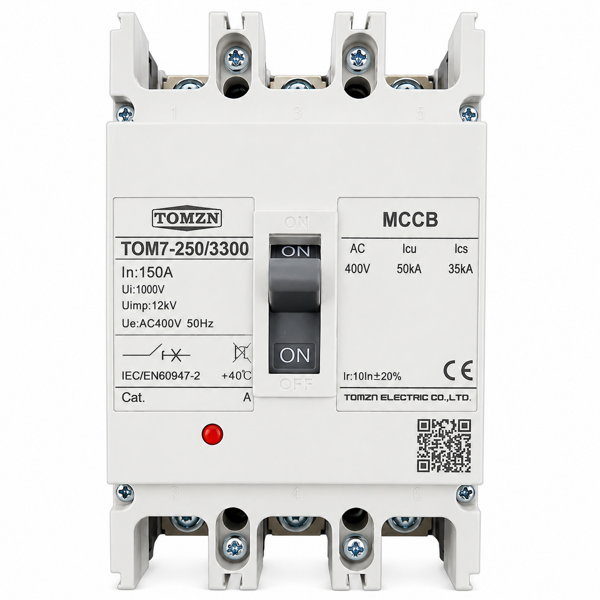 TOMZN 150A MCCB AC 3 Pole Circuit Breaker–3P Molded Case Circuit Breaker