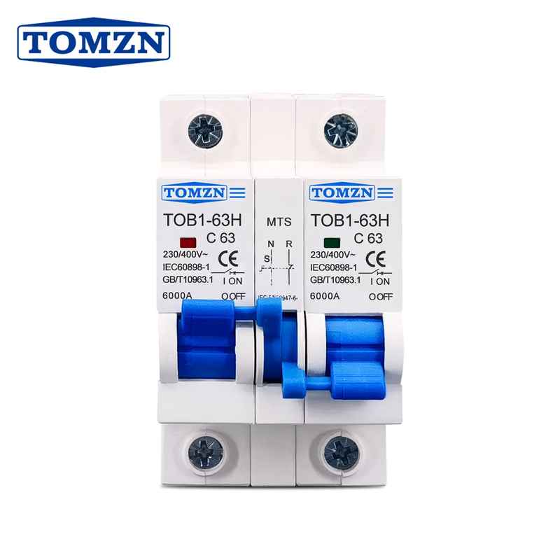 TOMZN 1P+1P MTS AC Dual power Manual transfer switch Circuit breaker MCB 50HZ/60HZ changeover