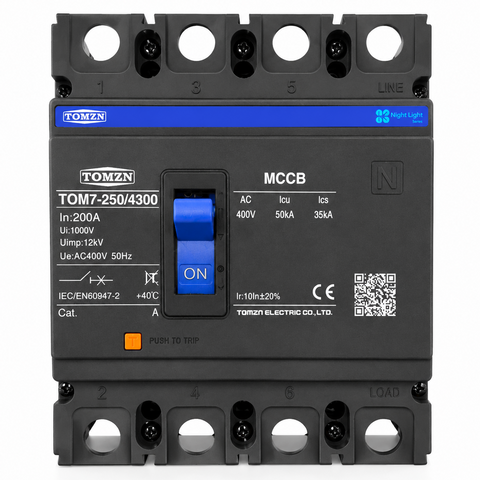 TOMZN 200A 4P MCCB AC Circuit Breaker– Heavy Duty Molded Case Circuit Breaker