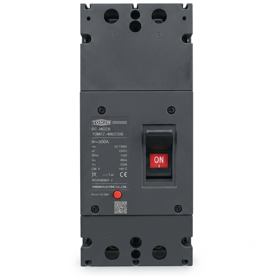 TOMZN 300A DC MCCB 2 Pole Circuit Breaker DC1500V | TOM7Z-400/2300 Molded Case Circuit Breaker