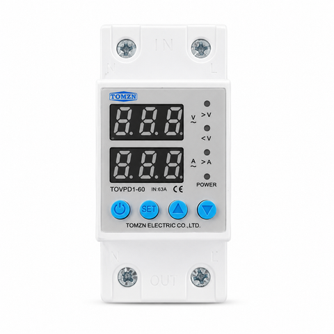 Tomzn 4th Gen 2IN1 Adjustable Over & Under Voltage Protector TOVPD1-63/TOVPD1-40 Colourful