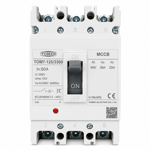 TOMZN 60A 3P MCCB AC Circuit Breaker TOM7-125/3300 | 3 Pole Molded Case Circuit Breaker