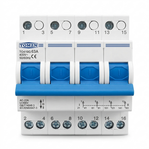 TOMZN MTS TO419G 63A 4P Manual Changeover Switch Breaker | AC 400V Transfer Switch