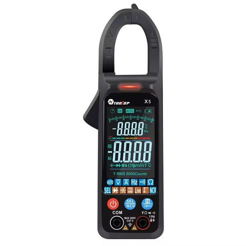 TOOLTOP X5 400A AC DC Clamp Meter 6000 Counts True RMS Multimeter NCV Current Voltage Hz Diode Temp Buzzer Test Auto Ammeter