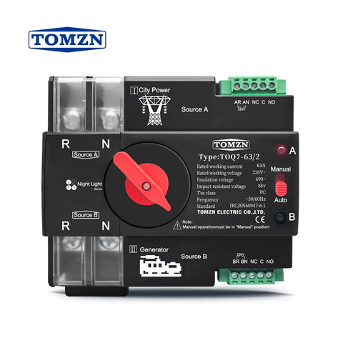 TOMZN TOQ7-63 63A 2P AC Automatic Transfer Switch (ATS)