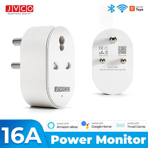 JVCO Smart WiFi Power Plug 16A for Heavy Load Air Conditioner, Wifi Controller and Monitor