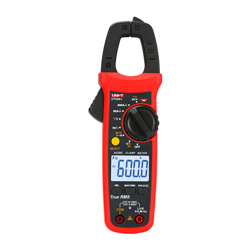 UNI-T UT204+ Digital Clamp Meter – True RMS AC/DC Current Tester with Large LCD, Capacitance & Frequency Measurement