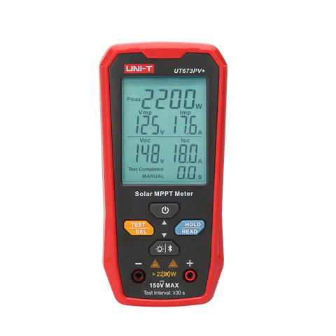 UNI-T UT673PV+ Solar MPPT Meter | LCD Display, Max Power & Open Circuit Voltage Tester with Bluetooth
