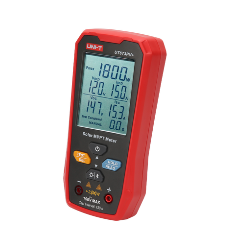UNI-T UT673PV+ Solar MPPT Meter | LCD Display, Max Power & Open Circuit Voltage Tester with Bluetooth