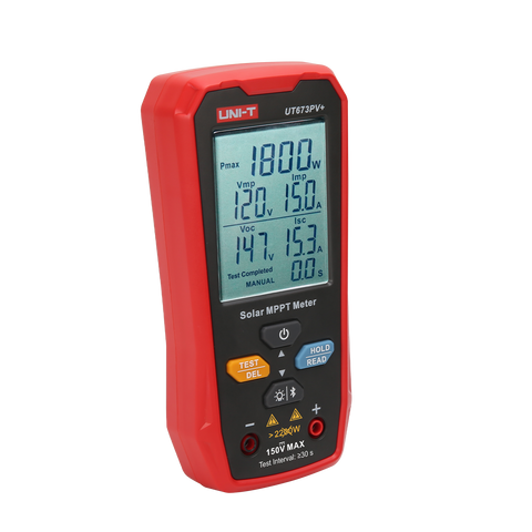 UNI-T UT673PV+ Solar MPPT Meter | LCD Display, Max Power & Open Circuit Voltage Tester with Bluetooth