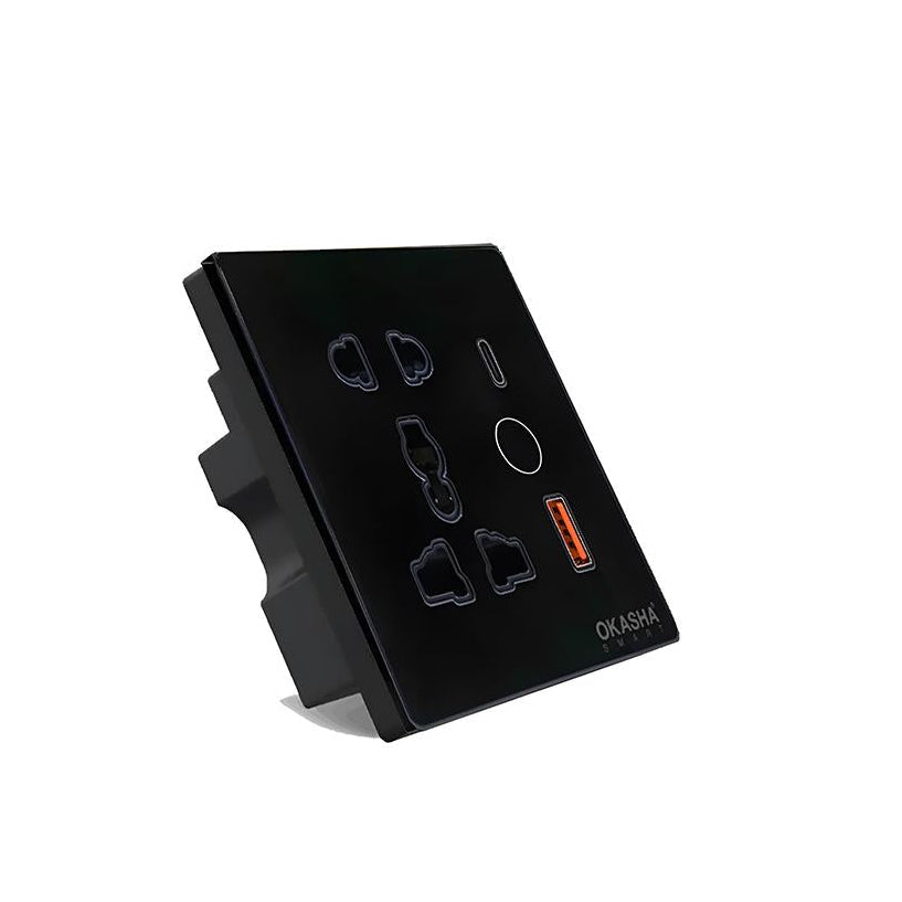 Universal Smart Socket + 1 USB + 1 Type-C | WiFi Smart Wall Socket