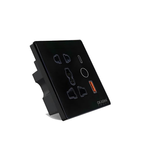 Universal Smart Socket + 1 USB + 1 Type-C | WiFi Smart Wall Socket