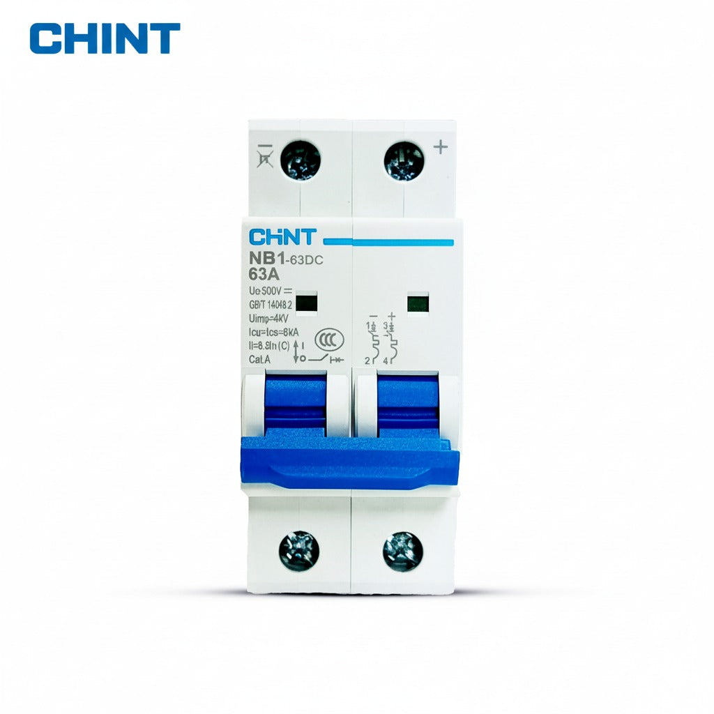 CHINT NB1-63DC 63A 500V DC Miniature Circuit Breaker (MCB)