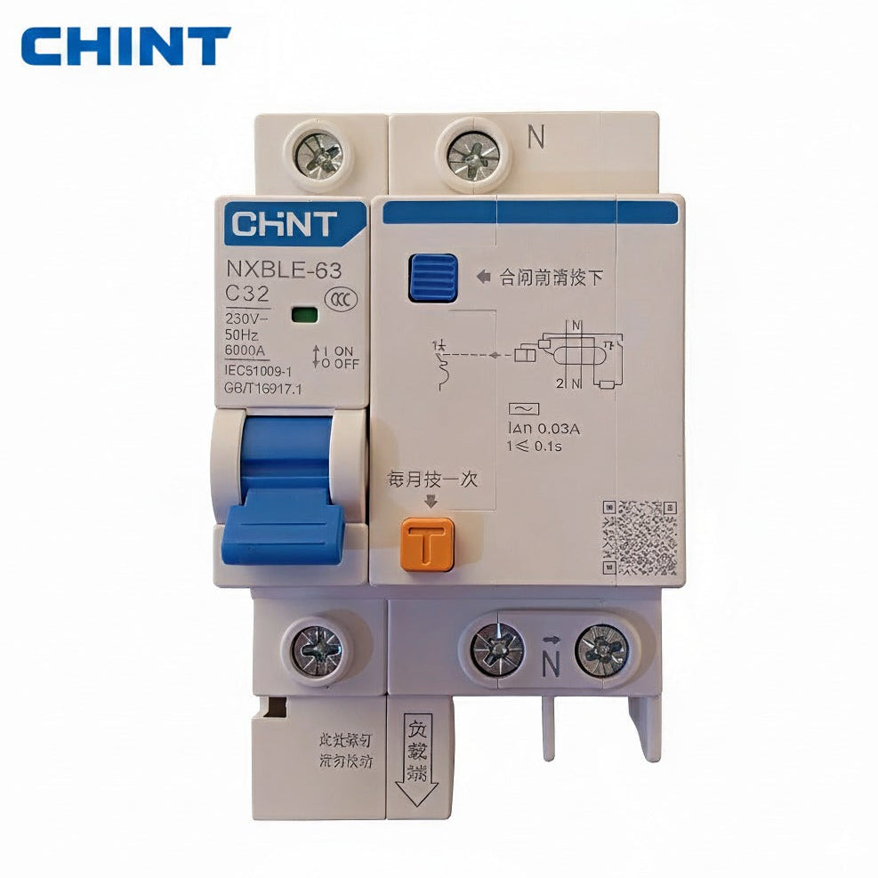 CHINT NXBLE-32 RCBO | 32A Residual Current Circuit Breaker with Leakage & Overload Protection
