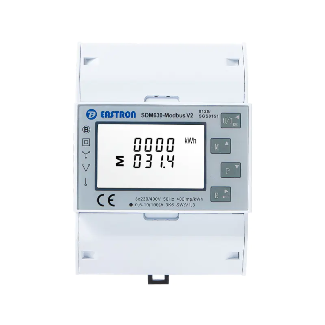SDM630-Modbus V2 100A RS485 Three-Phase MID Energy Meter – With Built-in CT (Supports up to 20kW Inverters)