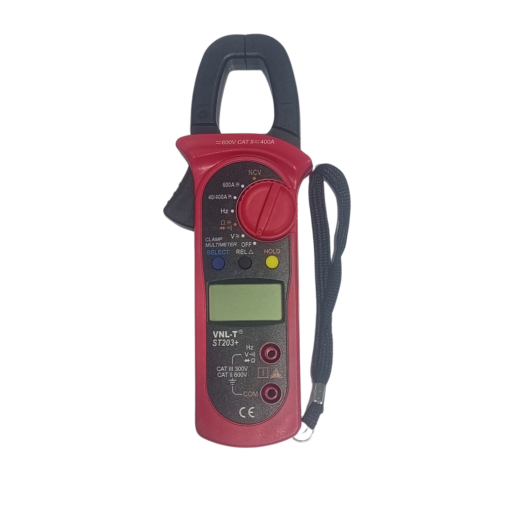 ST-203+ Digital Clamp Multimeter DC/AC Voltage & Current, resistance, frequency, duty cycle, continuity Tester.