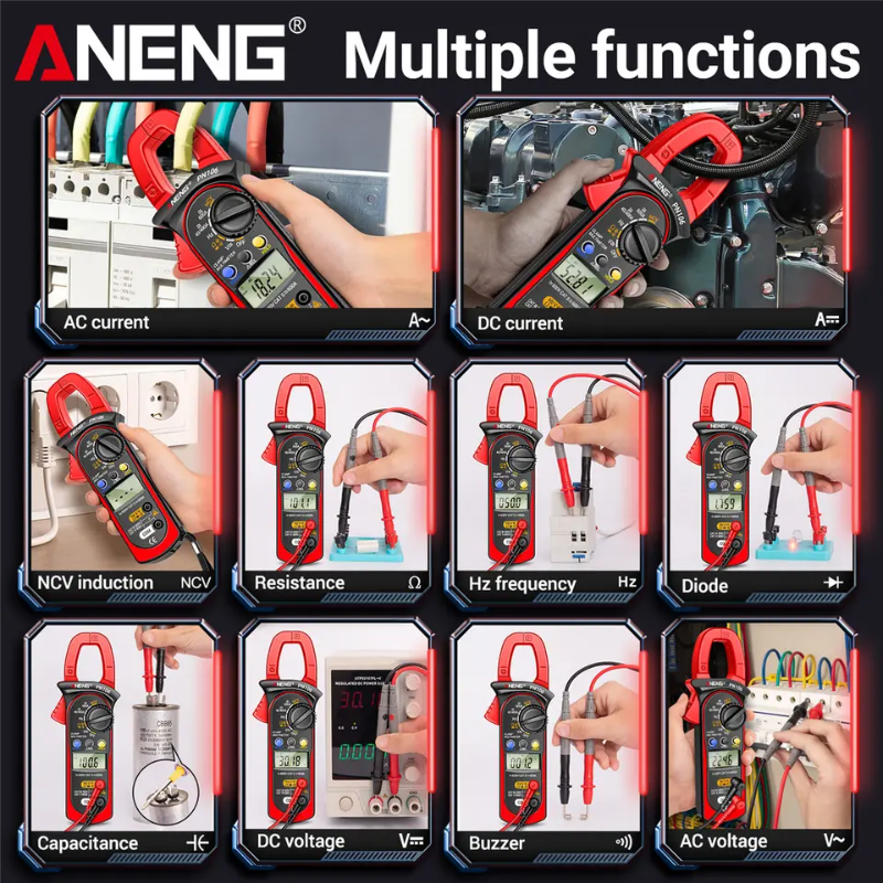 ANENG PN106 Clamp Meter CAT III 300V/CAT II 600V 600A AC/DC Current Voltage