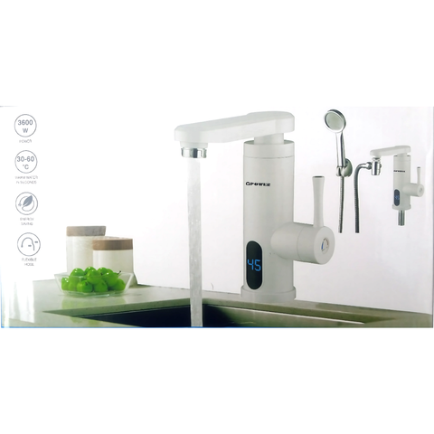 GPower G-15 Tankless Electric Hot Water Heater Faucet Kitchen 2200W with Shower