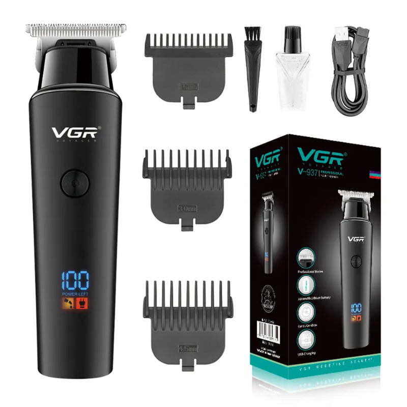 VGR V-937 Professional USB Charging Electric Hair Trimmer Cordless Barber Hair Clipper for Men with LED Display