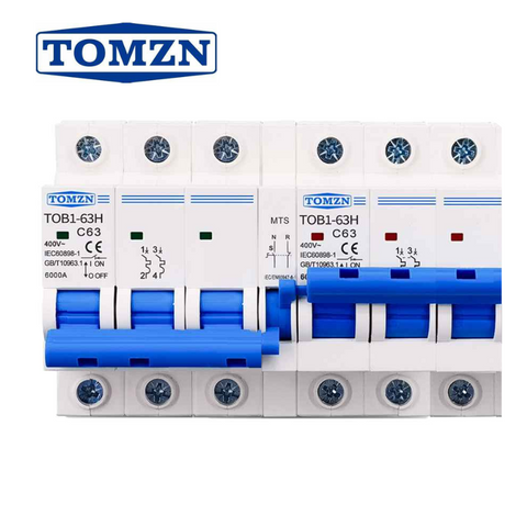 TOMZN AC 3P+3P MTS Dual power Manual transfer switch Circuit breaker MCB changeover