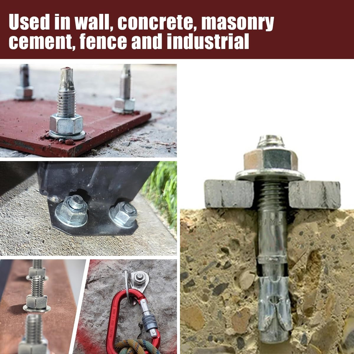 MS Wedge Anchor with Nut and Flat Washer