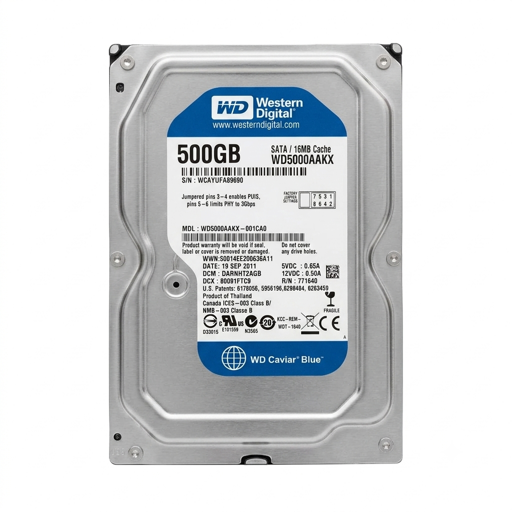 500GB Western Digital Surveillance WD5000AAKX 7200RPM SATA 3.5 Internal Hard Drive for Desktop PC, DVR, NVR & CCTV