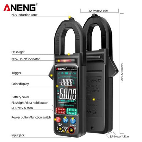 ANENG ST212 Digital DC/AC Clamp Meter Current 400A Amp Multimeter Large Color Screen in Pakistan