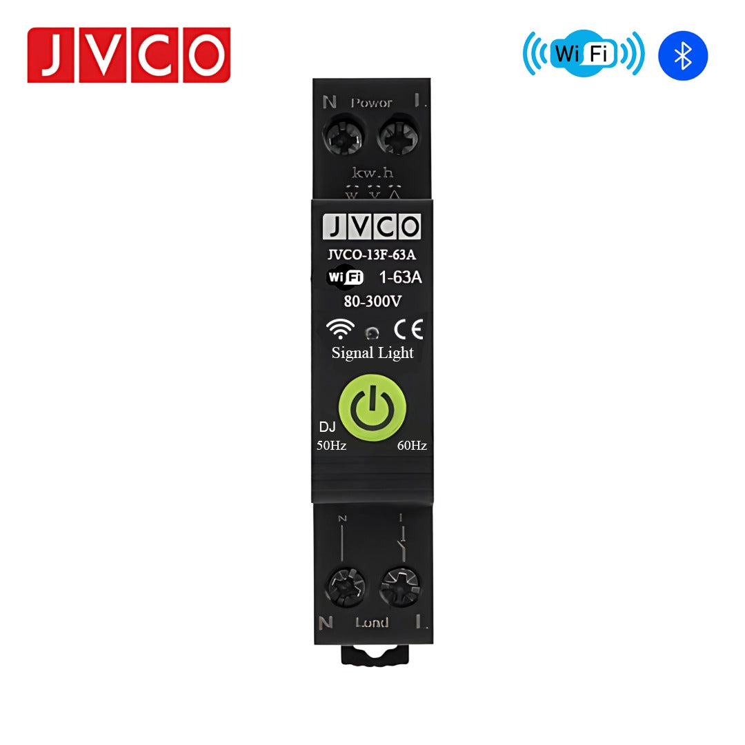 JVCO 13in1 63A Bidirectional WIFI Smart Switch with Monitoring and Protection