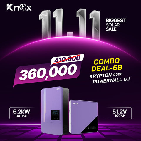 Knox Combo Deal 6B Krypton 9000 6.2kw hybrid solar inverter with Powerwall 6.1 51.2V 100ah lithium battery