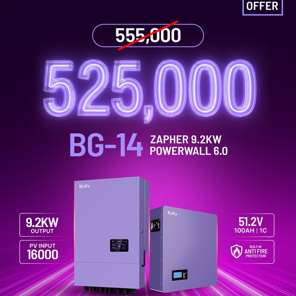 KNOX BG-14 Big Offer Zapher 9.2kW PV16000 Hybrid Solar Inverter with Powerwall 6.0 51.2V 100Ah